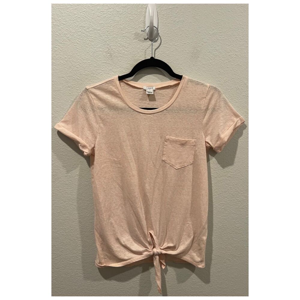 J.CREW Tie Front Short Sleeve Peach Shirt
